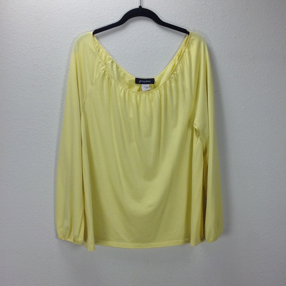 Grayson Yellow Elastic Collar Long Sleeve … - Picture 1 of 5